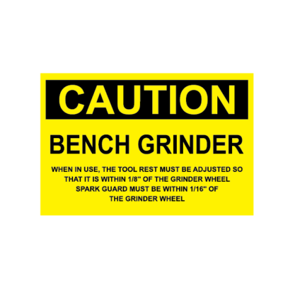 CAUTION BENCH GRINDER