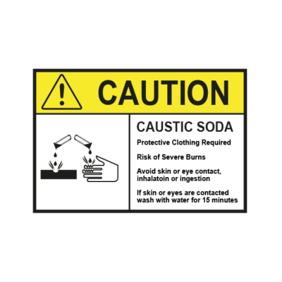 CAUTION CAUSTIC SODA PROTECTION