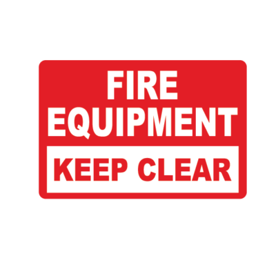 FIRE EQUIPMENT KEEP CLEAR