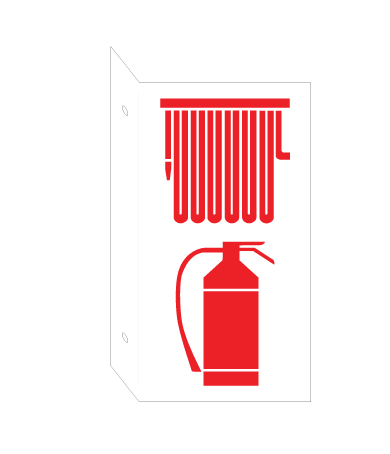 FIRE HOSE AND EXTINGUISHER 90 DEGREE