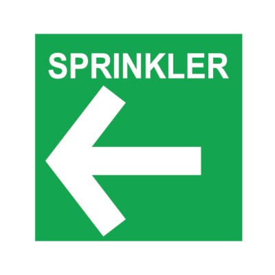GREEN ARROW LEFT WITH SPRINKLER