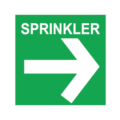 GREEN ARROW WITH SPRINKLER RIGHT
