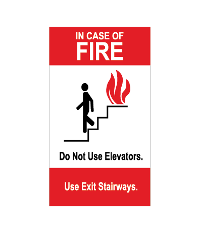 IN CASE OF FIRE US STAIRS