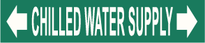 PIPE MARKER- CHILLED WATER SUPPLY WITH ARROW