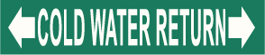 PIPE MARKER- COLD WATER RETURN WITH ARROW