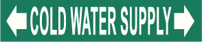 PIPE MARKER- COLD WATER SUPPLY WITH ARROW