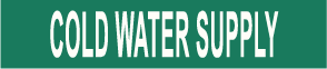 PIPE MARKER- COLD WATER SUPPLY