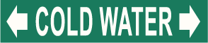 PIPE MARKER- COLD WATER WITH ARROWS