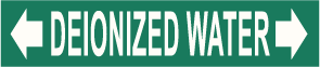 PIPE MARKER- DEIONIZED WATER WITH ARROWS