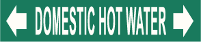 PIPE MARKER- DOMESTIC HOT WATER WITH ARROW