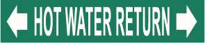 PIPE MARKER- HOT WATER RETURN WITH ARROW