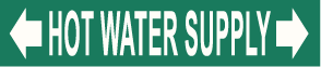 PIPE MARKER- HOT WATER SUPPLY WITH ARROWS