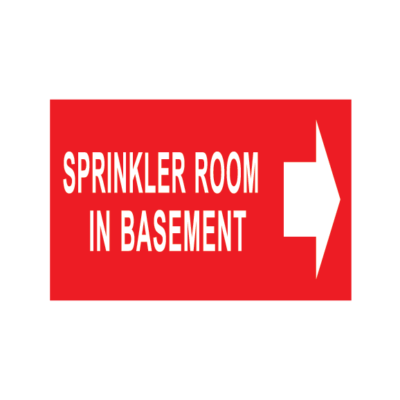 SPRINKLER ROOM IN BASEMENT RIGHT ARROW