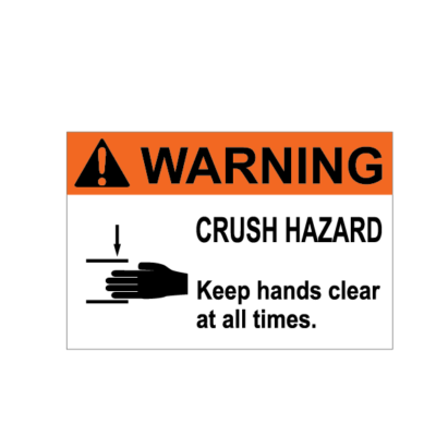 Warning crush hazard