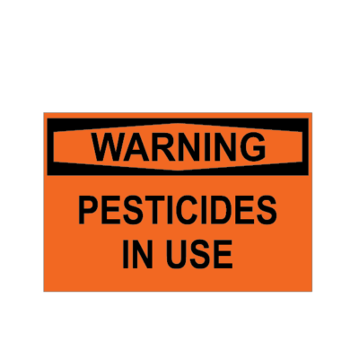 Warning pesticides in use