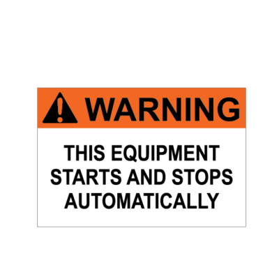 Warning this equipment starts and stops automatically