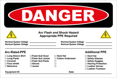 Danger Arc Flash Verification Horizontal